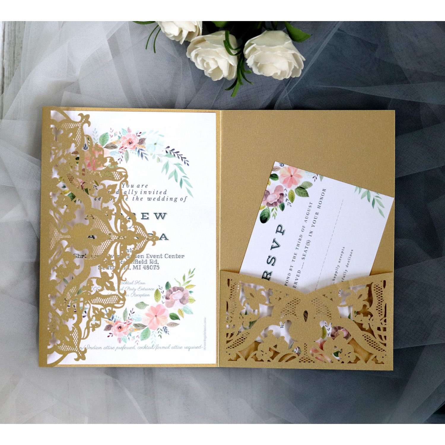Christmas Invitation Thanksgiving Day Greeting Card New Laser Wedding Card